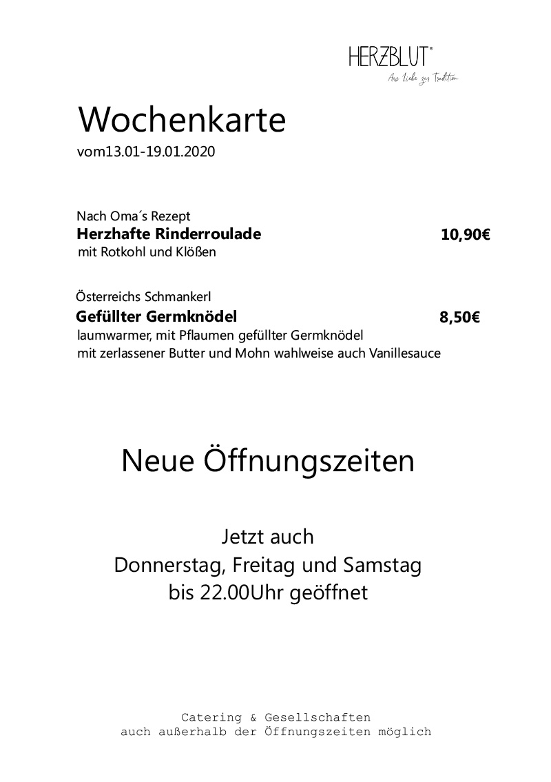 Wochenkarte
